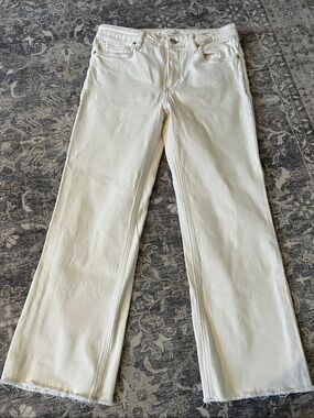Mango Cream Wide-Leg Pants